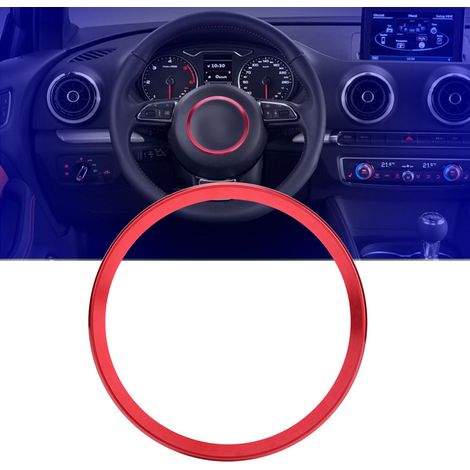 Lenkradkranz aus Aluminiumlegierung für Audi A1 A3 A4 A5 A6 Q3 Q5, rote Zierleiste, Autoinnenausstattung (1/5)