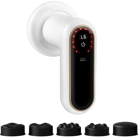 Appareil de massage électrique anti-cellulite avec 5 têtes de massage, 6 niveaux d'intensité, 3 modes de travail et 1 coussinet de tête, pour tout le corps (1/3)