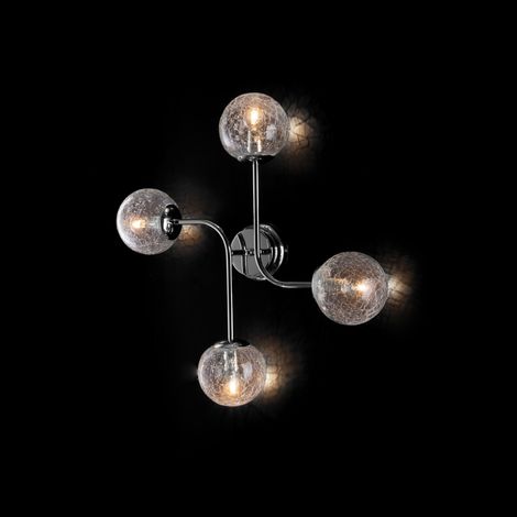 Bonetti Illumina -  Ikarus – Deckenleuchte aus poliertem Chrom-Eisen, 4 Lichter, L. 63 x 59 – BL213-PL4-CR