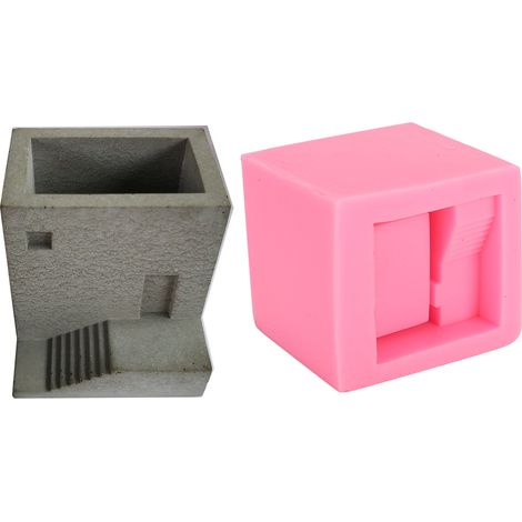 Moule en silicone 3D pour maison/villa, savon artisanal, moule en silicone liquide, moule à gâteau, pot de fleurs, moule en silicone pour béton BK2067