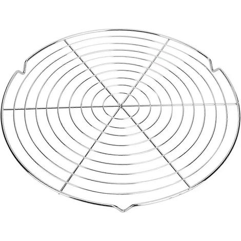 Grille ronde en treillis métallique de 32 cm, idéale pour la cuisson à la vapeur, le refroidissement et les grillades au charbon de bois accessoire de barbecue outil de grillade en extérieur. (1/5)