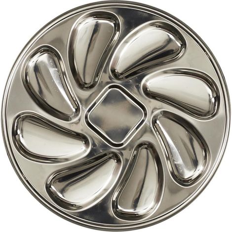 Assiette de Présentation "8 Huîtres" 23cm Argent (1/3)