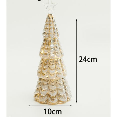 Árbol artificial de vidrio mercurizado con luces LED C (1/4)