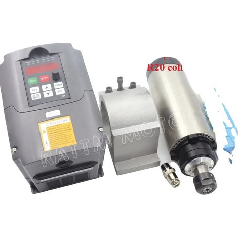 Kit motore mandrino CNC, potenza 2,2 kW, tensione 220 V CA, frequenza 400 Hz, velocità 24000 giri/min, tipo di pinza ER20 (1/5)