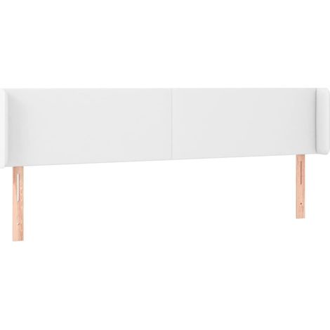 Tête de lit,Panneau décoratif avec oreilles Blanc 163x16x78/88 cm Similicuir CFW9854958 (1/5)