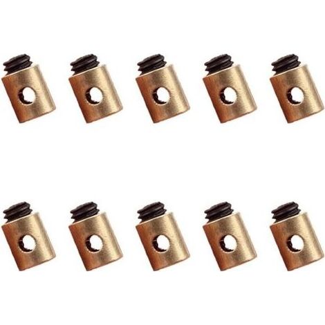 (5 x 6 mm)10 pièces Câbles et gaines de frein vélo, Serre câble d'accélérateur universel en laiton, serre fil de moto, pour Accélérateurs de Scooters (1/5)