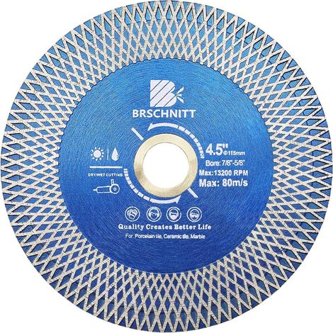 Lame de scie diamant pour carrelage - 115 mm Disque de coupe diamant double usage - Pour couper et meuler les carreaux de céramique, la porcelaine, le granit, le marbre (1/5)