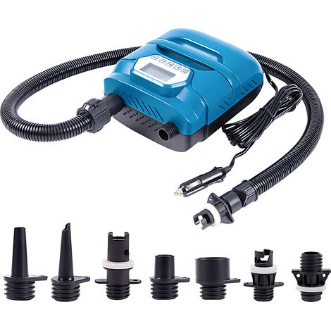 Elektrische Hochdruck-Luftpumpe (20 PSI) für SUPs, mit zwei 12V 150W Gleichstrommotoren zum Aufblasen und Ablassen der Luft, mit 7 Düsen für Paddleboards, Surfbretter, Matratzen, Boote, Kajaks, mit Tr (1/5)