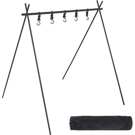 Support de Camping Portable en Aluminium pour Extérieur, Trépied de Camping Pliable et Ultra-Léger, Cintre pour Articles Divers de Voyage 50 X 70 X 72 cm (1/5)