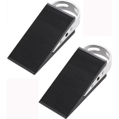 Cale Porte,Cale de Porte Caoutchouc Mise A Niveau Arret de Porte, pour Les Carrelages, Les Tapis(Noir,2pcs) (1/5)