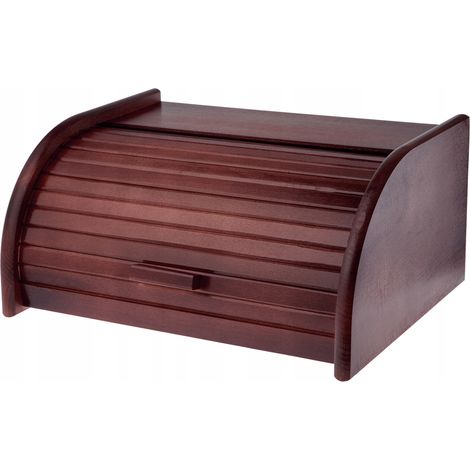 KADAX geräumiger Brotkasten aus hochqualitativem Holz, Brotbehälter mit Rolldeck