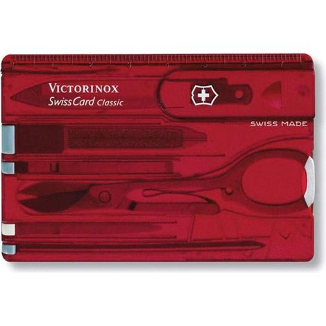 Victorinox, Swiss Card Classic, Coltello Multiuso Svizzero, Carta di Credito, Tascabile, Originale, 10 Funzioni, Forbici, Lima per unghie, Cacciavite 2,5 mm (1/3)