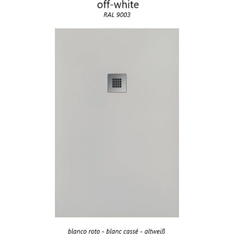 Plato de ducha pizarra OPTIMA  Blanco  90x140 rejilla acero inox.