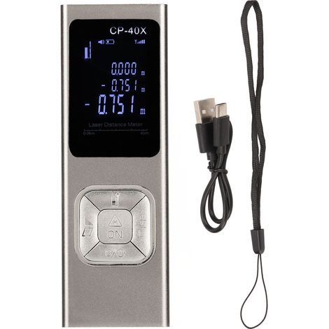 Télémètre Laser Portable en Alliage d'Aluminium Haute Précision avec USB-C Mesure M/FT/IN (1/5)