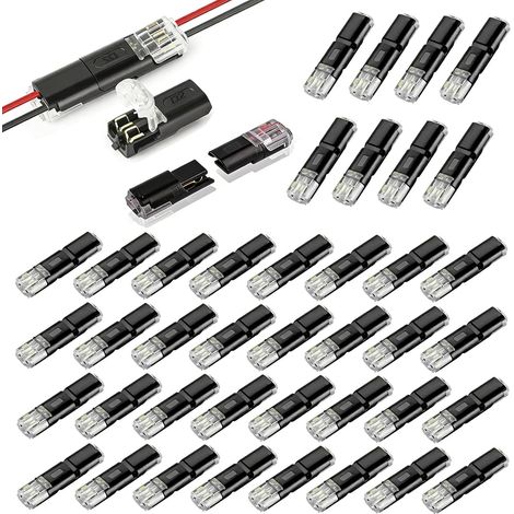 40 Pièces Connecteur Electrique Etanche, Connecteur 12V, Connecteurs Etanche 2 Fils, Connecteurs 2 Broches Rapide pour Éclairage LED et Électronique Automobile, Adaptés aux Câbles 18-22 AWG