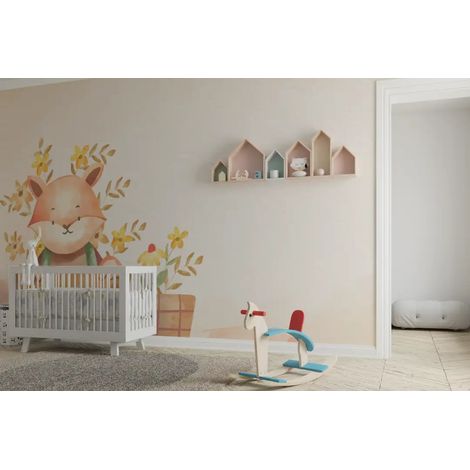 Papier peint enfant renard malicieux dans son pot fleuri 1 - 150 x 250 cm (1/2)