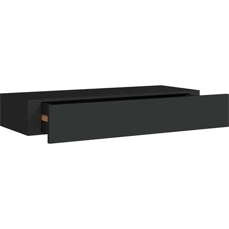 Maison Exclusive - Wandregal mit Schublade Schwarz 60x23,5x10 cm