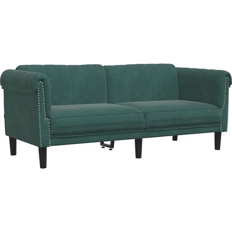 Canapé 2 places,Sofa pour Salon,Banquette vert foncé velours CFW545167 (1/5)
