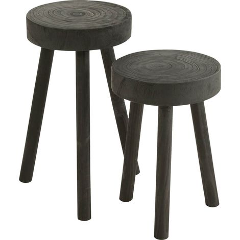 Lot de 2 tabourets Banner en Bois - Ebène (1/5)