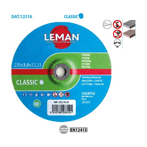 Disco da taglio spostato per pietra Classic ø 115 Diametro foro 22,23 Spessore 3mm Confezione da 25 (1/2)