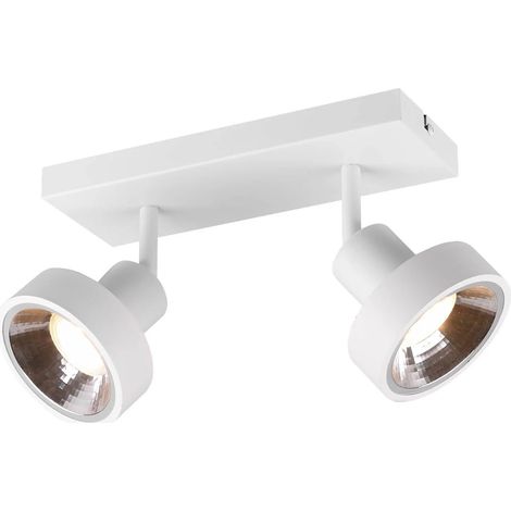 LÚZETE - BARRE 2 LUMIÈRES HOLMES MÉTAL BLANC GU10 (1/5)