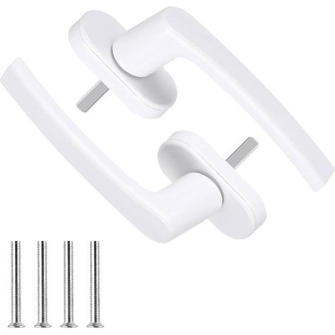 2 piezas de seguridad para ventanas，cerradura para ventanas，manijas para ventanas，color blanco，cerrojo para ventanas，protección antirrobo (1/5)