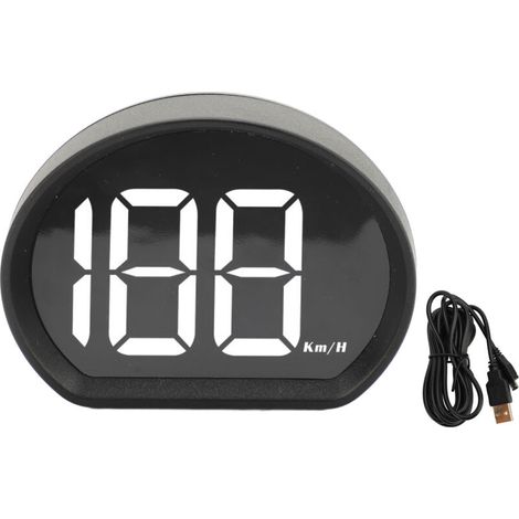 Compteur de vitesse HUD pour voiture, câble USB universel, Plug and Play, grande police, LED, GPS numérique pour toutes les voitures X3, blanc, KM/H (1/5)