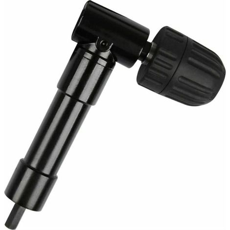 Mandrin coudé à serrage automatique à 90°, adaptateur de tête de tournevis coudé à dégagement rapide pour perceuse (1/4)