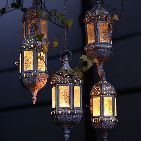 Lanterne suspendue pour bougies, lustre marocain rétro, bougeoir vintage marocain en métal ajouré pour mariage, bougeoirs suspendus pour bougies de mariage