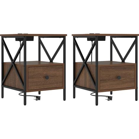 Maison Exclusive - Armadio da Notte 2 pcs Rovere Marrone 41,5 x 40,5 x 55 cm