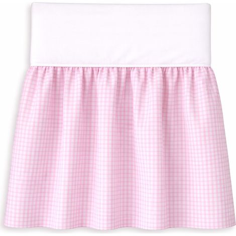 Mantovana per culla 120x60 cm - fantasia a quadri rosa (1/2)