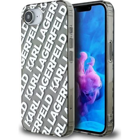 Coque Karl Lagerfeld IML à logo répété pour iPhone 16e / 17e Argent