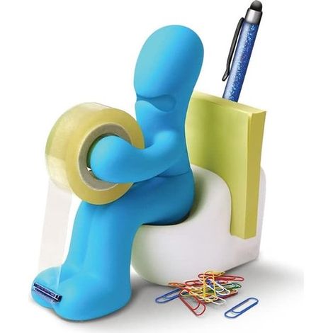 Dispenser di nastro adesivo, porta post-it, porta penne e nastro adesivo, porta graffette, rotoli di alluminio, accessori per ufficio, casa o scuola, divertente (1/5)