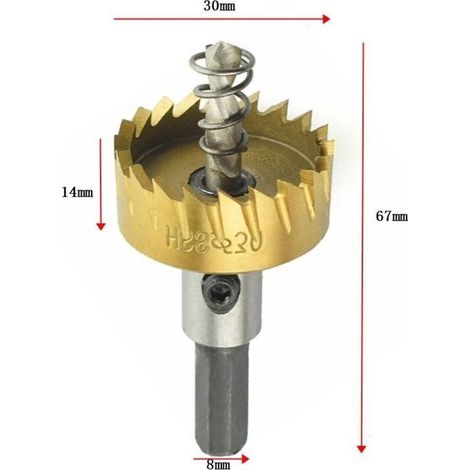 Broca de sierra de corona HSS de 30 mm para metal, madera y aleación - Crezuo