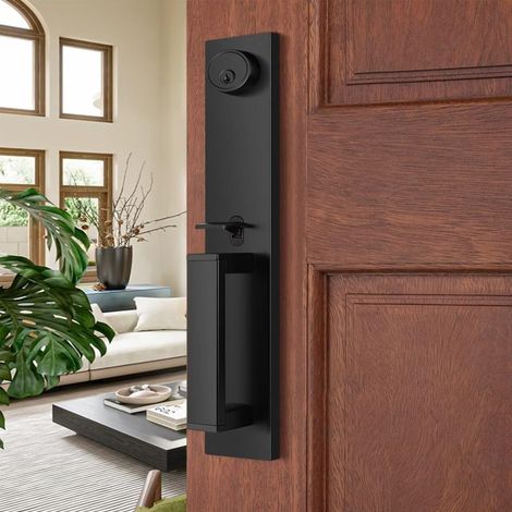 Beyamis Serrure à double ouverture, serrure antivol de luxe dorée, cylindre de serrure en cuivre, serrure de porte à volet en bois (1/5)