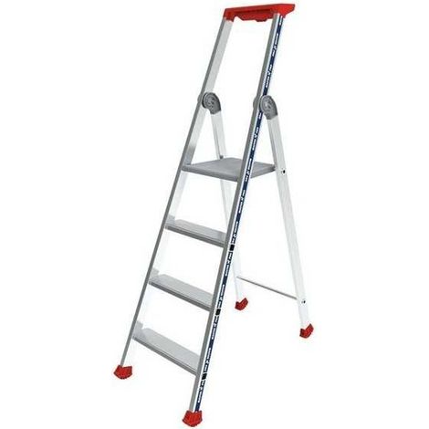 Tubesca Comabi – Marchepied escabeau aluminium 4 marches – Antidérapant – Hauteur de travail jusqu’à 3,59 m – Usage professionnel intensif