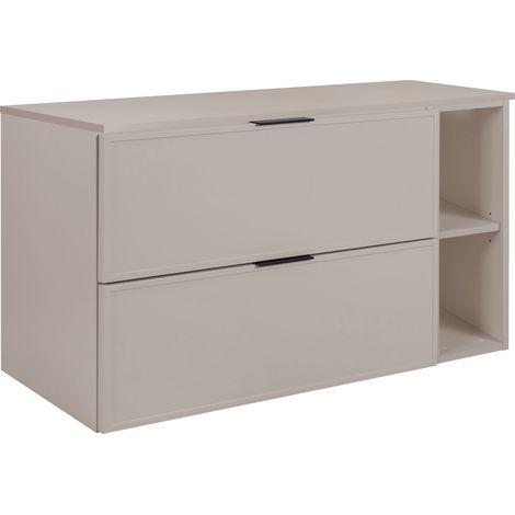 Mobiletto da bagno, Cashmere, maniglia nera, 80 (60 + 20) x 46 x 57 cm (1/5)