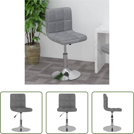 Chaise de bar -  Tabouret de bar pivotant Gris clair Tissu (1/5)