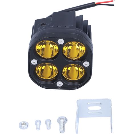 Lampe de travail 3en1 40W 4LED 4000LM Projecteur IP67 Universel pour Voiture Camion Moto Lumière Jaune 3500K (1/5)
