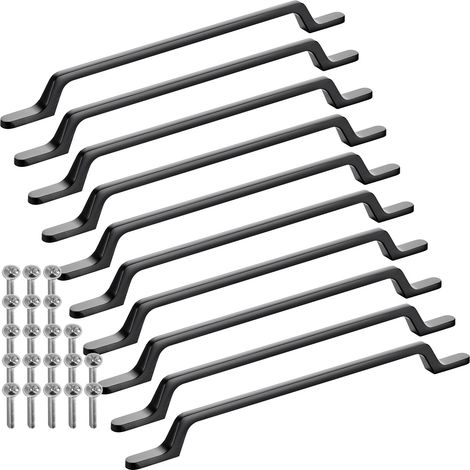SO-TECH - Poignée de meuble BLACKLINE Gris - Entraxe 224 mm - L290 mm - Aluminium mat - Noir mat - Lot de 10 (1/4)