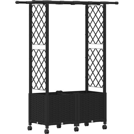 Maison Exclusive - Letto Rialzato con Griglia e Tetto Nero 124,5 x 40 x 142 cm PP (1/5)