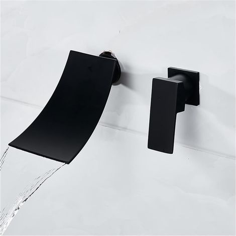 Wall Mounted Waterfall Bathroom Faucet - Modern Single Handle Bathtub Faucet, Chrome