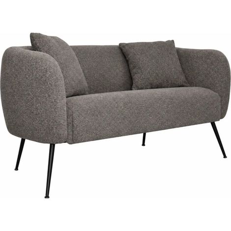 Divano Nuvia 2 posti in tessuto Grigio mouse con piedi neri 141x70x74H (1/5)