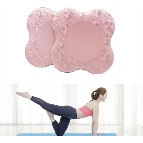 KLVGTIFS PU - Lot de 2 genouillères de yoga - Accessoires et aides de yoga unisex, adaptés au yoga au sol et au Pilates - Rose (1/5)