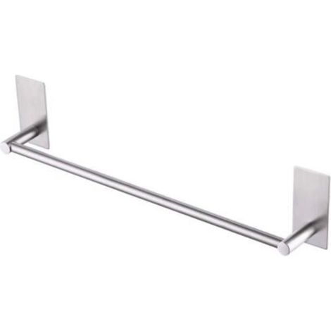 Self-Adhesive Wall-Mounted Towel Rack, 42cm, Matte Silver, Stainless Steel, Bathroom Towel Storage (1/5)