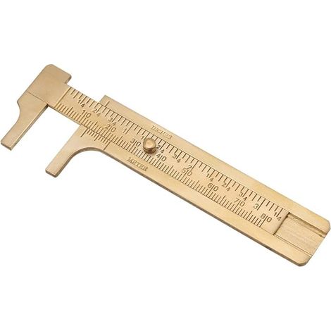 1pc Retro Vernier Caliper Mini Brass Sliding Gauge Pocket Caliper Measuring Tool Double Scales 80mm (1/4)