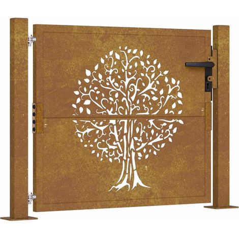 Maison Exclusive - Gartentor 100x100 cm Cortenstahl Baumdesign