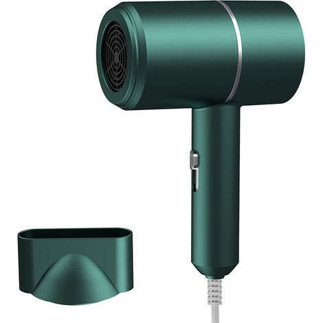 Secador de pelo plegable con generador de iones negativos, secado rápido, ligero, apto para el hogar y los viajes (verde - plegable). (1/5)