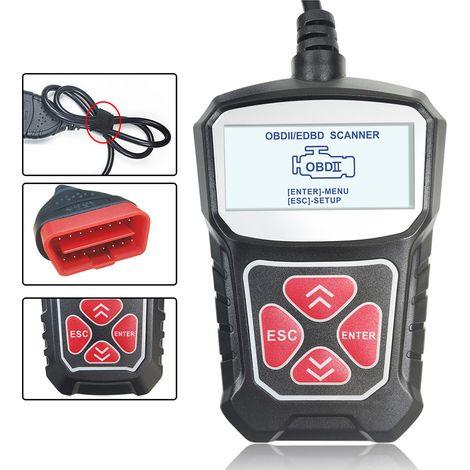Kfz-Diagnosegerät mit LCD-Bildschirm, schnelle Reaktionszeit, rutschfest, tragbar, 7 Sprachen, Motorfehlercode-Lesegerät (1/5)