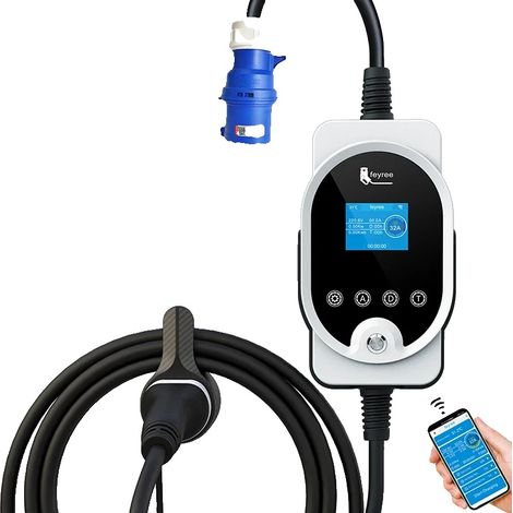 Chargeur EV, Contrôle APP Intelligent, Courant Ajustable, 7KW APP PAS d'adaptateur, TYPE2 (1/2)